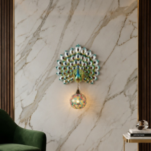 Peacock Mosaic Wall Sconce Light
